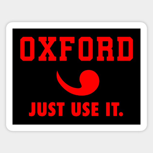 Oxford Comma Sportswear Sticker by LordNeckbeard